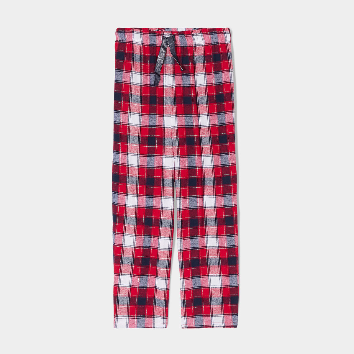 Pantalon de pyjama en coton ajusable rouge femme