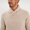Pull col ch&acirc;le manches longues ecru homme