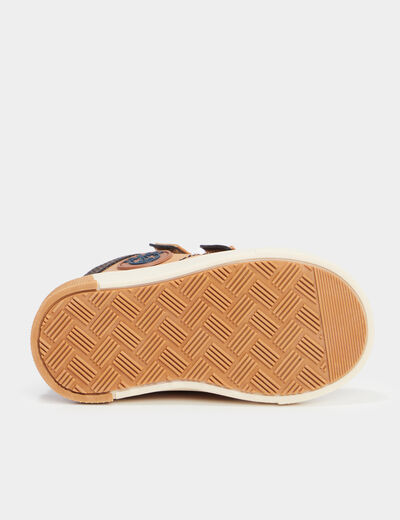Baskets à scratchs bout rond Creeks camel bébé garçon