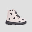 Bottines crantées zippées rose bébé fille