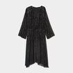 Robe longue évasée asymétrique noir femme