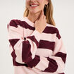 Pull col rond avec manches longues rose clair femme