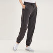 Pantalon de jogging molletonn&eacute; gris fonc&eacute; femme
