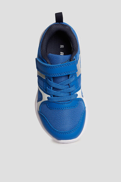 Baskets running à scratchs Rexited bleu garçon