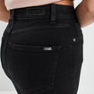 Jeans slim taille haute fendu denim noir femme