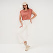 T-shirt col rond manches courtes terracotta femme