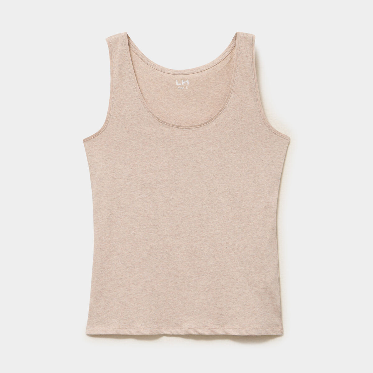 D&eacute;bardeur bretelles larges coton beige femme