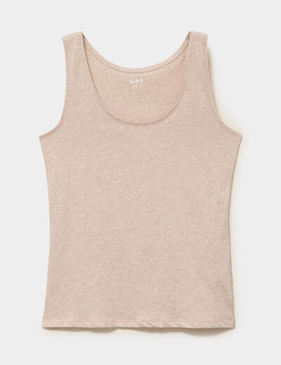 D&eacute;bardeur bretelles larges coton beige femme