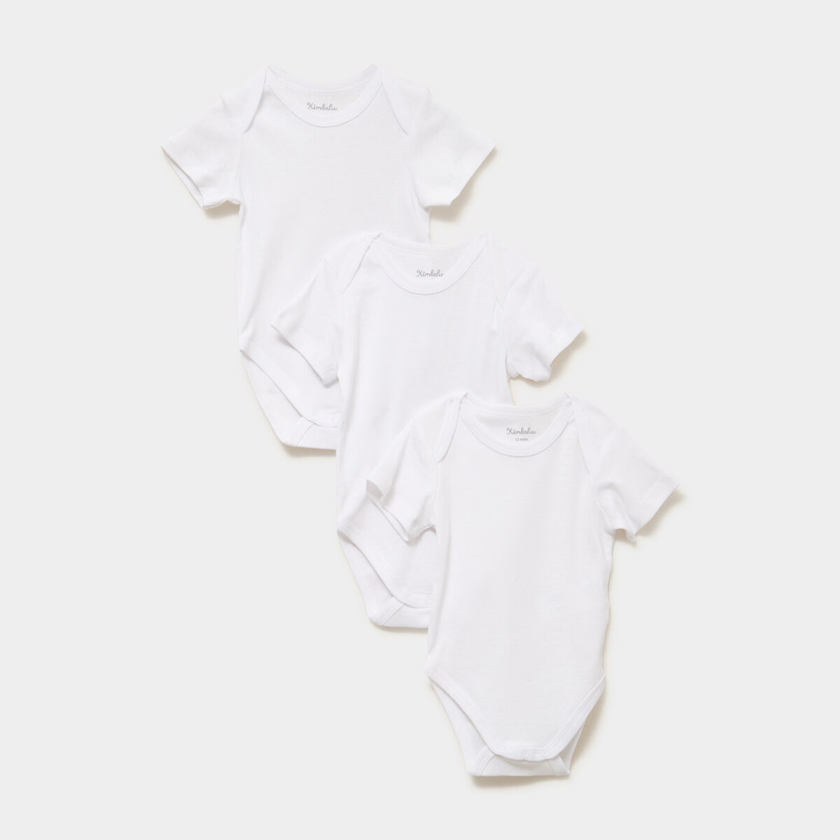 Lot 3 bodies US coton manches courtes blanc b&eacute;b&eacute;