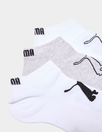 Lot 3 paires chaussettes invisibles Puma blanc homme