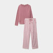 Pyjama pantalon manches longues rose nude femme