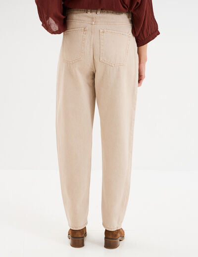 Jeans mom coton sable femme
