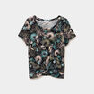 T-shirt taille effet nou&eacute; coton noir femme