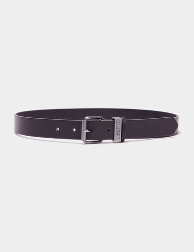 Ceinture boucle carr&eacute;e noir gar&ccedil;on