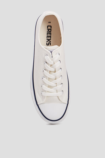 Tennis en toile à lacets Creeks blanc homme