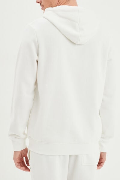 Sweat &agrave; capuche avec cordon hoodie blanc homme