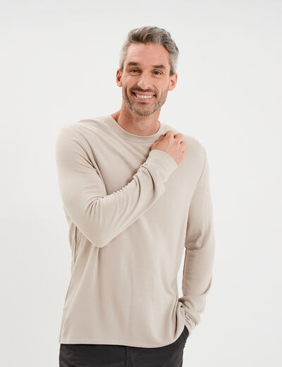 T-shirt chaud technique manches longues gris clair homme