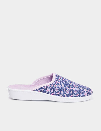 Chaussons mules compensés mauve femme