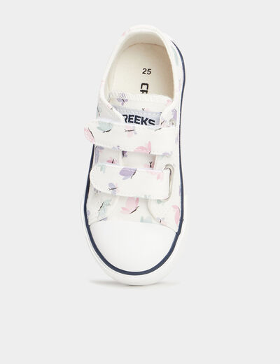 Tennis basses en toile scratchs multicolore fille
