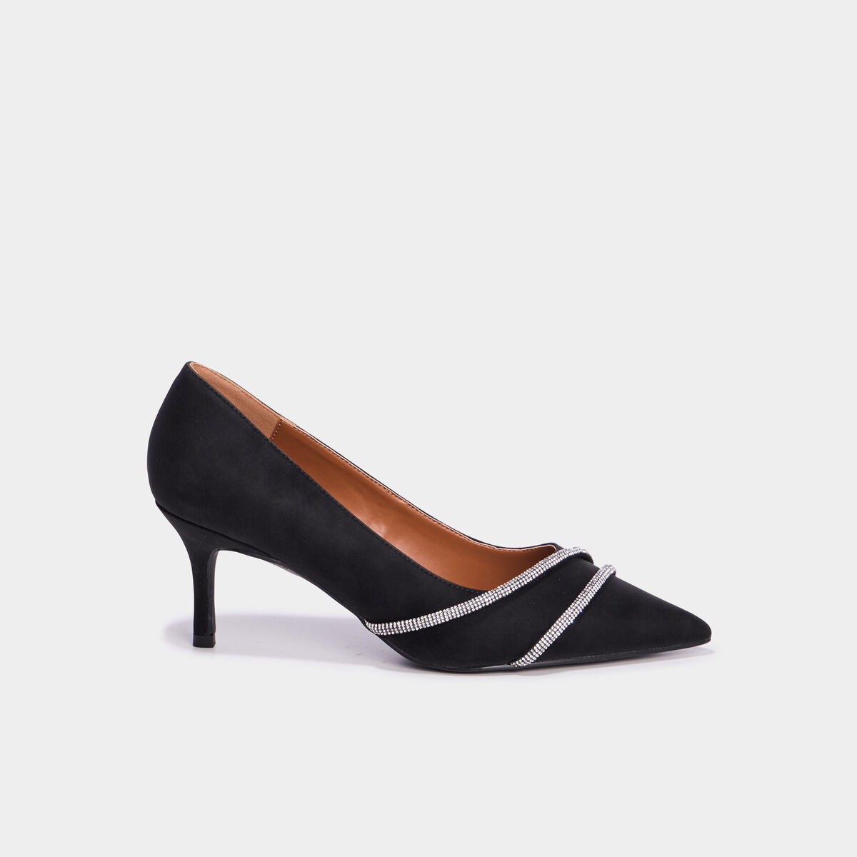 Escarpins détails strass noir femme