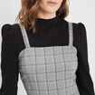 Robe ajustée bretelles larges gris femme