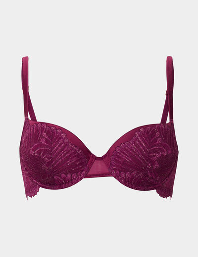 Soutien-gorge corbeille paddé dentelle rouge femme