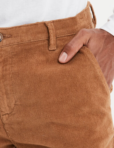 Pantalon chino velours coton Creeks taupe homme