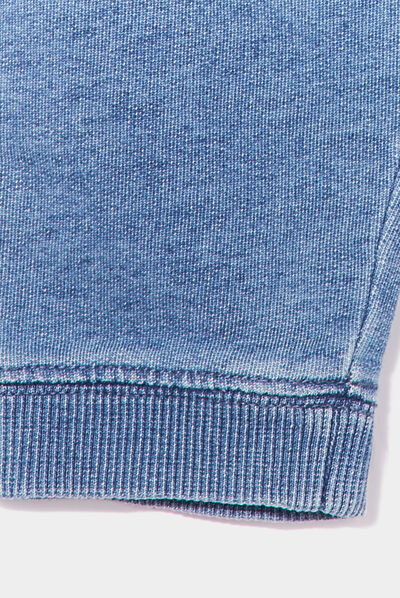 Pantalon droit taille élastiquée en jean denim stone bébé garçon