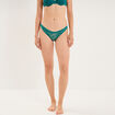 Tanga en dentelle doublure coton vert turquoise femme