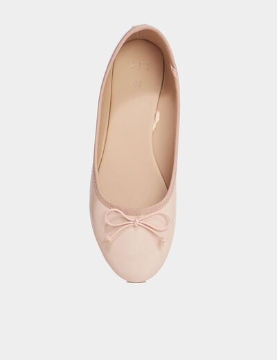 Ballerines vernies avec noeud rose femme