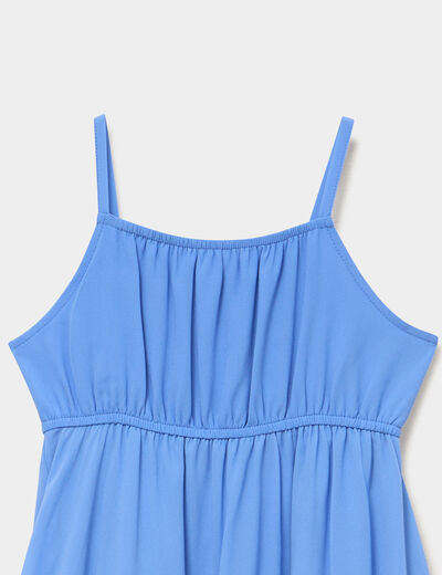 Robe longue fluide &agrave; bretelles bleu electrique fille
