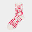 Lot 2 paires chaussettes de No&euml;l rouge femme