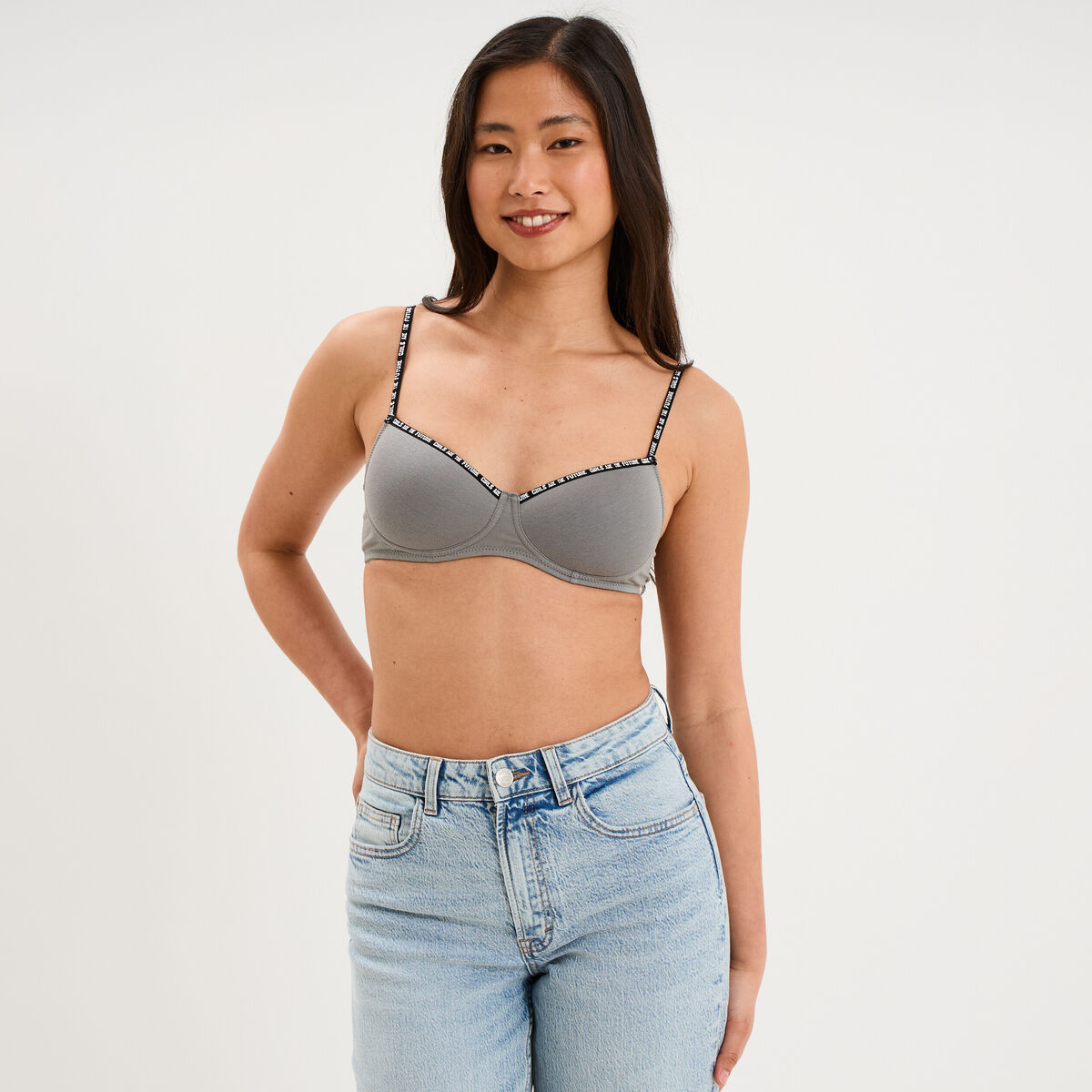 Soutien-gorge triangle padd&eacute; vert clair femme