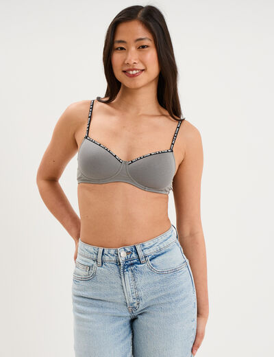 Soutien-gorge triangle padd&eacute; vert clair femme