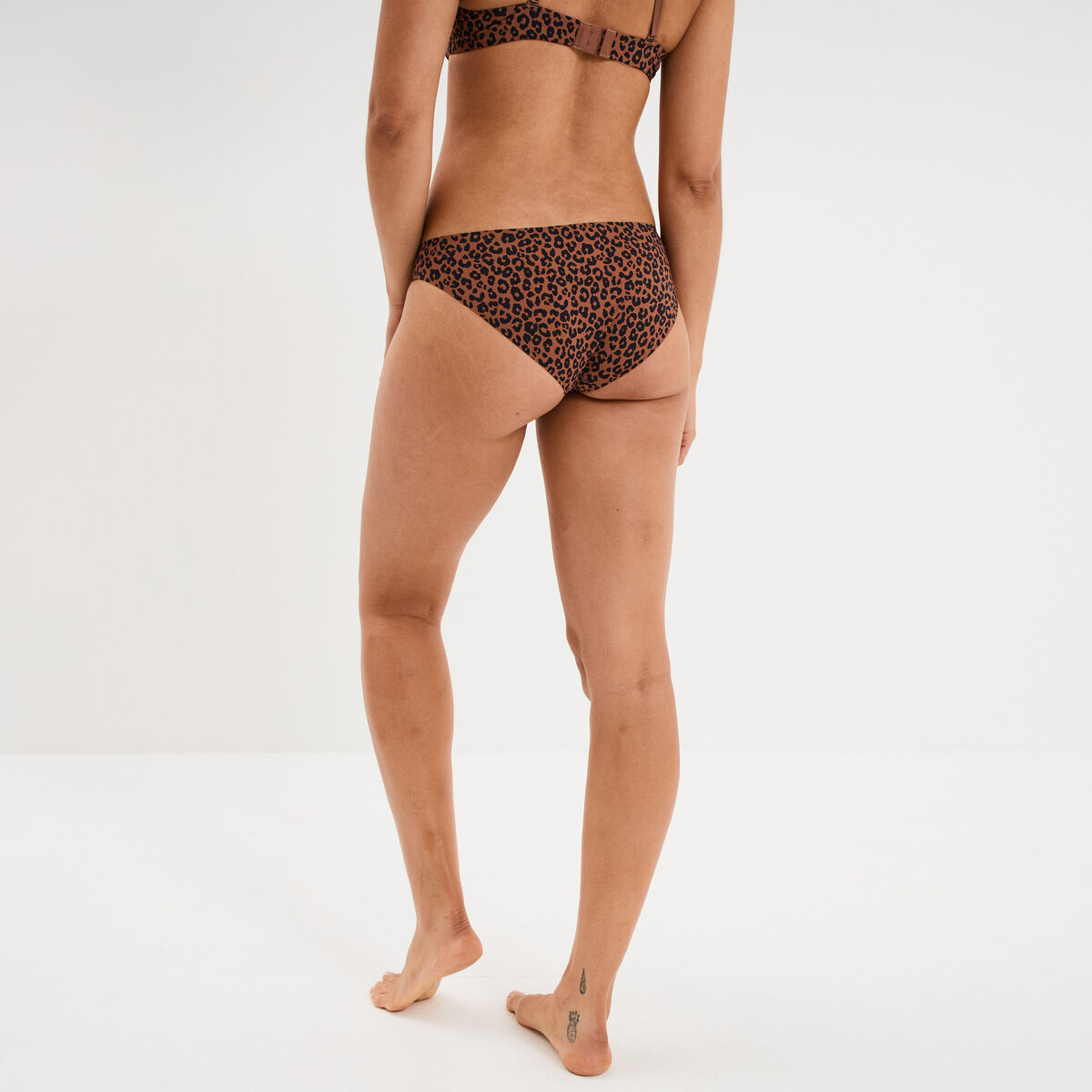 Culotte microfibre sans coutures marron femme