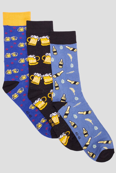 Lot 3 paires chaussettes multicolore homme