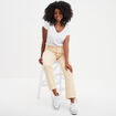 Jeans mom taille haute 7/8ème Creeks jaune clair femme