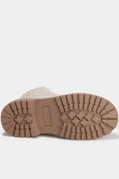Bottines avec d&eacute;tails fausse fourrure creme fille
