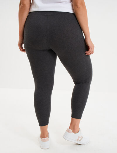 Legging avec taille &eacute;lastiqu&eacute;e gris fonc&eacute; femme grande taille