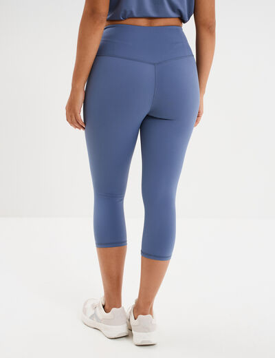 Legging corsaire de sport stretch bleu fonc&eacute; femme