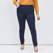 Pantalon slim taille haute et élastiquée bleu marine femme grande taille