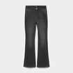 Jeans flare 5 poches denim gris femme