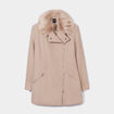 Manteau droit zippé beige femme