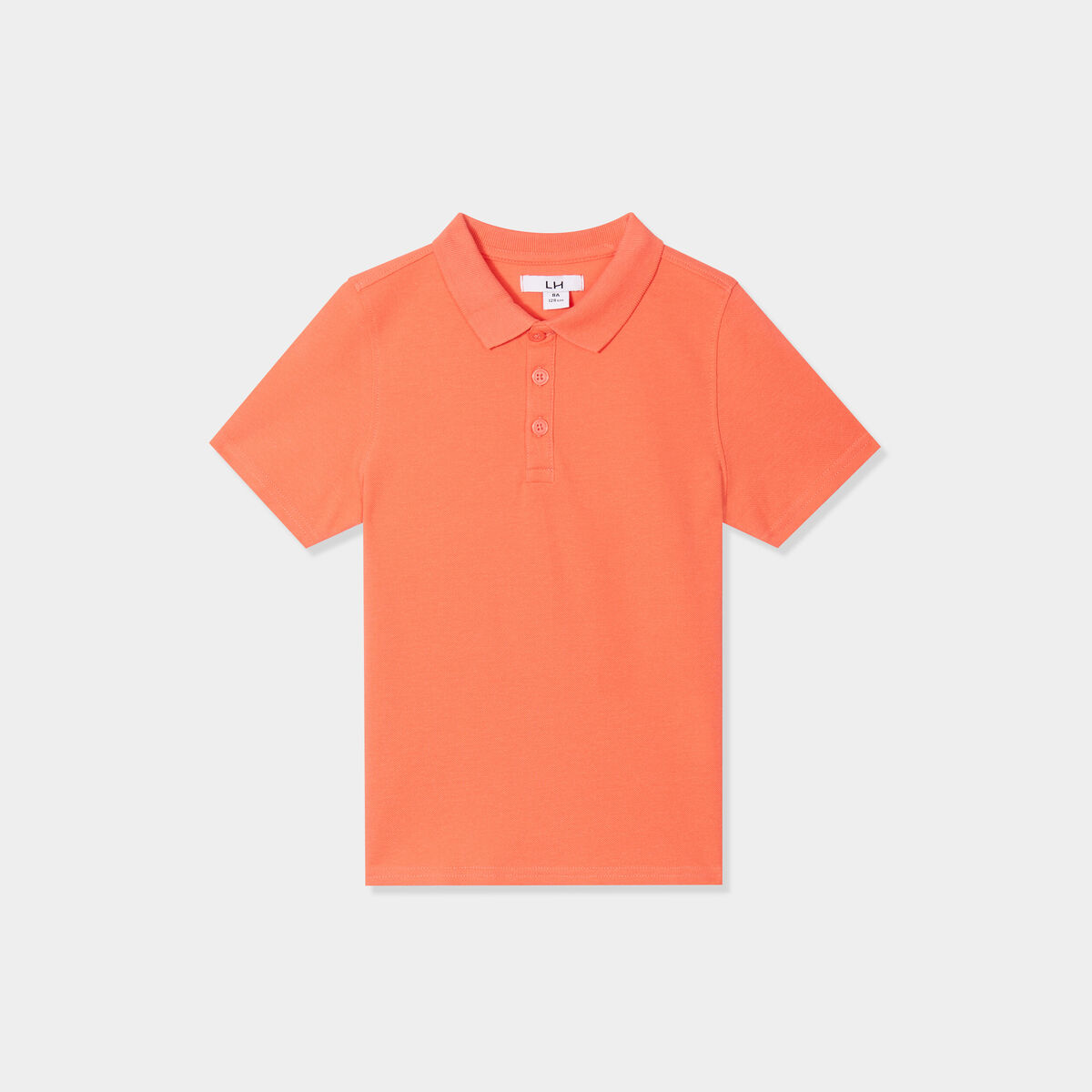Polo manches courtes à détail brodé rouge corail garçon