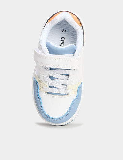 Tennis basses &agrave; scratchs multicolore b&eacute;b&eacute; gar&ccedil;on