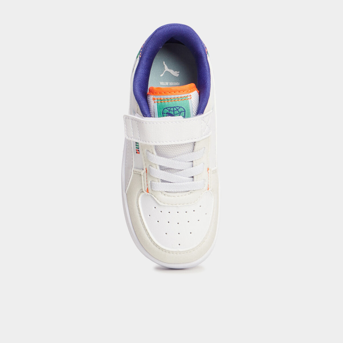 Tennis basses à scratchs Puma Caven blanc garçon
