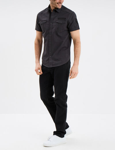 Chemise manches courtes Liberto gris foncé homme
