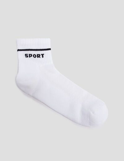 Lot 3 paires de chaussettes de sport blanc homme