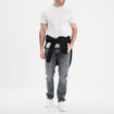 Jean stretch coupe regular denim gris homme