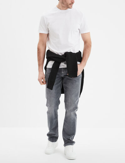 Jean stretch coupe regular denim gris homme